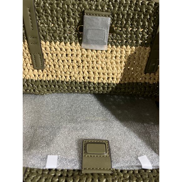 MICHAEL KORS $198  Quinn Large North South Woven Tote Safari Green - Picture 4 of 4